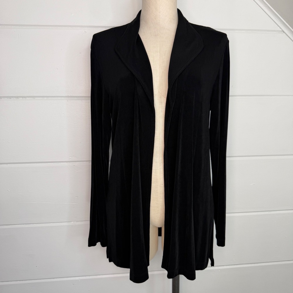 Chico's Travelers Size 2 Black Open Cardigan Shall Wrap‎ Minimalist Large